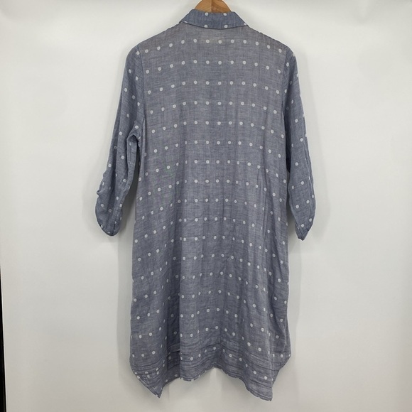 Isabella Sinclair Shirt Dress Womens Size Medium Polka Dot 100%‎ Cotton Chambray - Picture 9 of 12